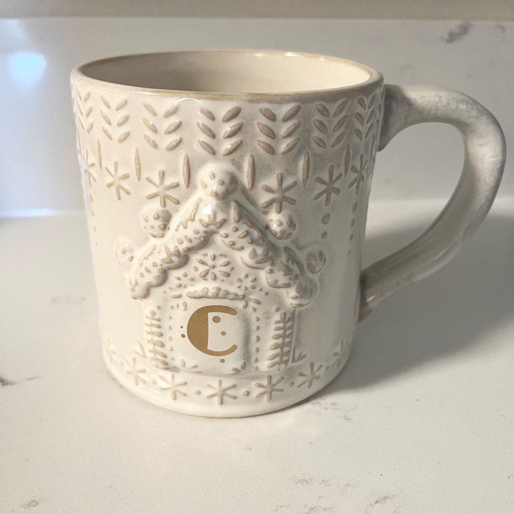 Anthropologie “C” ceramic mug